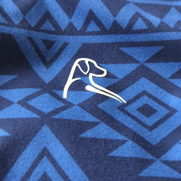 Rhoback Men's Performance Q-Zip Blue Geometric Pullover - Picture 3 of 5